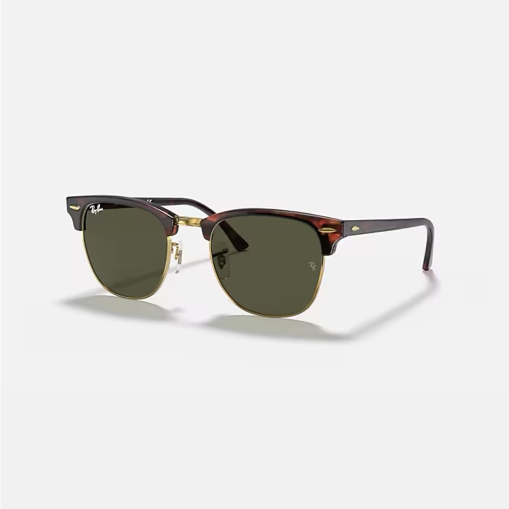 Ray-Ban Clubmaster Classic - Tortoise & Gold Frames With G-15 Green Lenses (NEW)